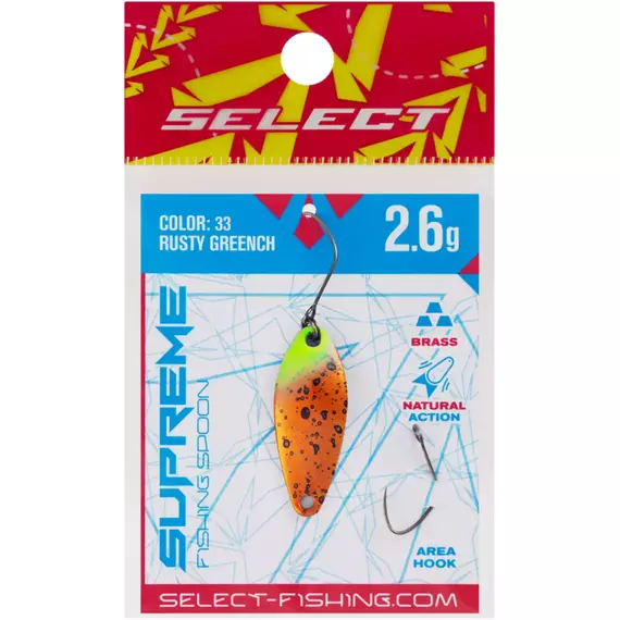 Блешня Select Supreme 2.6g 30mm #33 Rusty Greench, Вага блешні: 2.6, Колір блешні: #33 Rusty Greench, фото , изображение 2